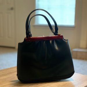 Vintage black garay bakelite handbag